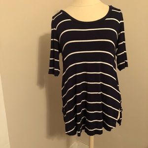 American Eagle Soft & Sexy Striped Tunic In Navy
